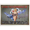 Plaque murale métal relief Pin up - Avion ancien - vintage - 40 x 30 cm