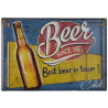 Plaque murale métal relief Bière - Alcool - Pub - 40 x 30 cm
