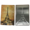 Plaque murale métal relief Tour Eiffel - Paris - France - vintage - 30 x 20 cm