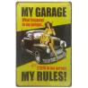 Plaque murale métal relief Pin up - Voiture - garage - vintage - 30 x 20 cm