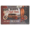 Plaque murale métal relief Voiture - Pin up - vintage - 30 x 20 cm
