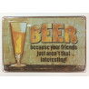 Plaque murale métal relief Bière - Alcool - Boisson - Pub - 30 x 20 cm