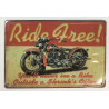 Plaque murale métal relief Moto - vintage - 30 x 20 cm