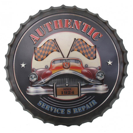Décoration murale métal Capsule Voiture - Garage - vintage - 40 cm