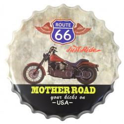 Décoration murale métal Capsule Moto - Route 66 - vintage - 40 cm