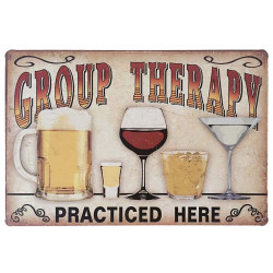 Plaque murale métal relief Alcool - Pub vintage - 30 x 20 cm