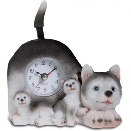 Horloge figurine chien Husky