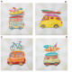 Tableau bois Voiture en vacances - humour