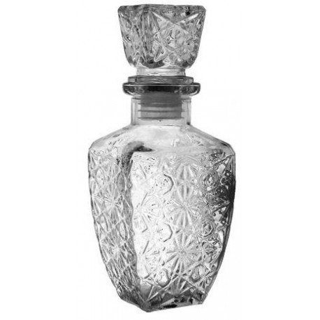 Bouteille à liqueur carrée en verre - 17 cm