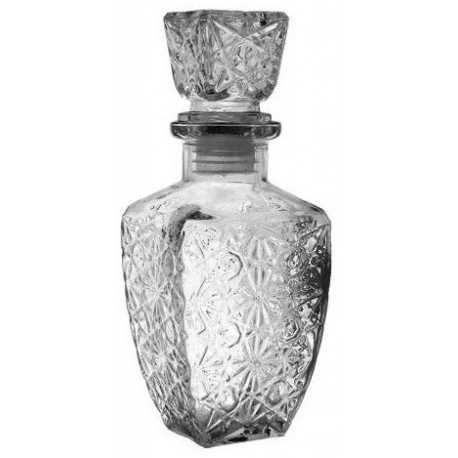 Bouteille à liqueur carrée en verre - 20 cm