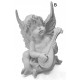 Figurine statuette Ange blanc musicien - 17 cm