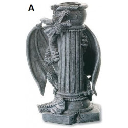 Bougeoir colonne gothique figurine Dragon