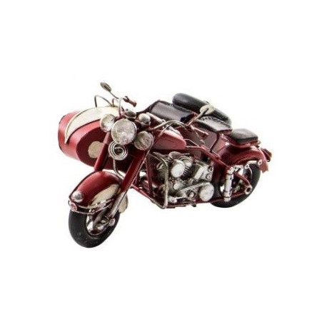 Réplique Moto sidecar en métal - 19 cm