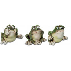 Lot de 3 Figurines Crapaud rigolo - humoristique - 5 cm