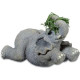 Figurine Eléphant avec herbe