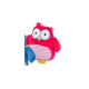 Peluche hibou bleue rouge ou verte