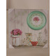 Cadre toile Fleurs dans pot et Horloge - 40 x 40 cm