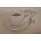 Tasse + soucoupe en céramique blanche
