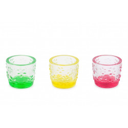 Lot de 3 Verres relief avec fond coloré