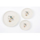 Set de 3 Plateaux céramique décor Oiseau