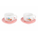 Lot de 2 Tasses + soucoupes Cupcake en céramique