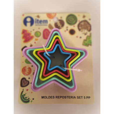 Set de 5 Emporte-pièces pâtisserie étoile