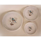 Set de 3 Plateaux céramique décor Oiseau