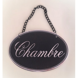 Plaque de porte ovale métal 