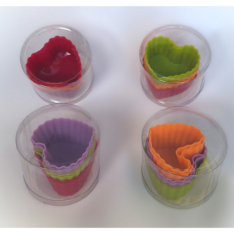 Set de 6 Moules en silicone Coeur 