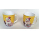 Set de 2 Mugs Chat en porcelaine dans boîte métal