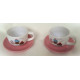 Lot de 2 Tasses + soucoupes Cupcake en céramique