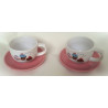 Lot de 2 Tasses 200 ml + soucoupes Cupcake en céramique