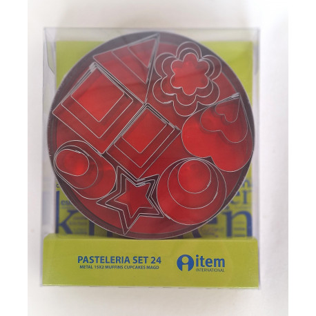 Set de 24 emporte pièces pâtisserie en métal
