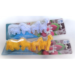 Emporte-pièces à pâtisserie Animaux sauvages avec bouton pressoir