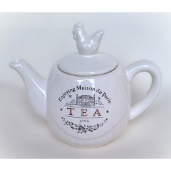 Théière Poule blanche en céramique