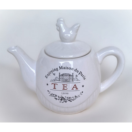 Théière Poule blanche en céramique