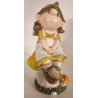 Statuette Fille sur champignon - 28,5 cm