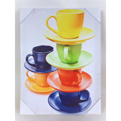 Tableau décor tasses colorées