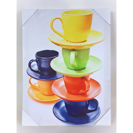 Tableau décor tasses colorées