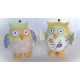 Tirelire figurine Hibou fleur - 15 cm