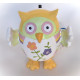 Tirelire figurine Hibou fleur - 15 cm