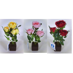 Fleurs artificielles Roses dans pot - 17 cm
