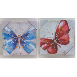 Tableau peinture Papillon - 30 x 30 cm