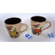 Lot de 2 Tasses + soucoupes oiseau en céramique