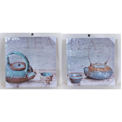 Tableau toile cuisine Théière - 40 x 40 cm