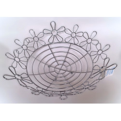 Corbeille à fruits en métal chromé Fleur