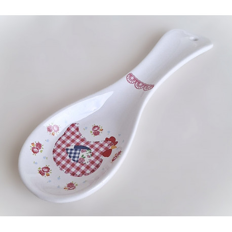 Repose cuillère Poule en céramique - 23 cm