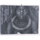 Cadre toile Africain - noir et blanc - 40 x 30 cm