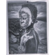 Cadre toile Africain - noir et blanc - 40 x 30 cm