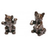 Lot de 2 - Figurine chat debout en étain français